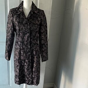 Vintage Notations Floral Longline Blazer – Elegant 90s Statement Piece